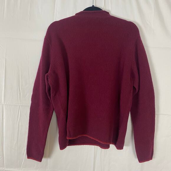 Venezia Jeans Lambswool Blend Sweater Burgundy Size 14/16 Warm Classic Knit - Picture 3 of 13